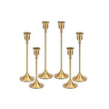 Gold Flute Taper Candle Holder